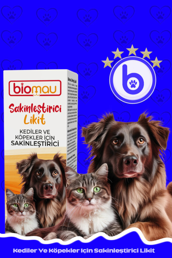 Biomau Kediler Ve Köpekler Için Sakinleştirici Likit – Stres Ve Kaygı Azaltıcı | 100ml